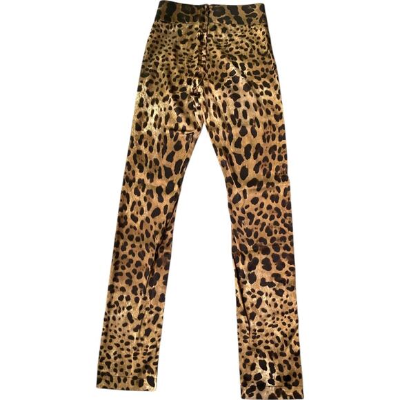 NWT Dolce & Gabbana AUTHENTIC Leopard Stretch Silk HR Skinny Pants Sz EU 40 US 2 - Picture 12 of 13